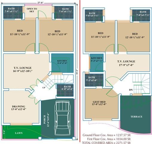 6 Marla House Plans