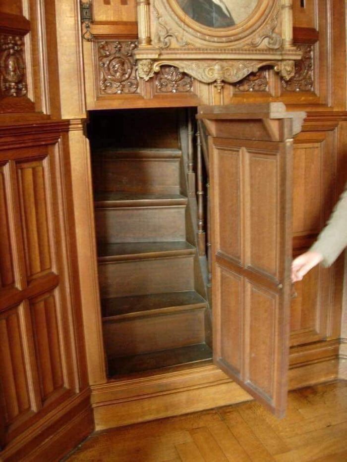 This is a hidden staircase leading to a secret room inside a 19th Century Victorian home.