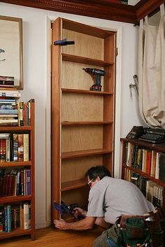 DIY Tutorial for hidden door bookcase
