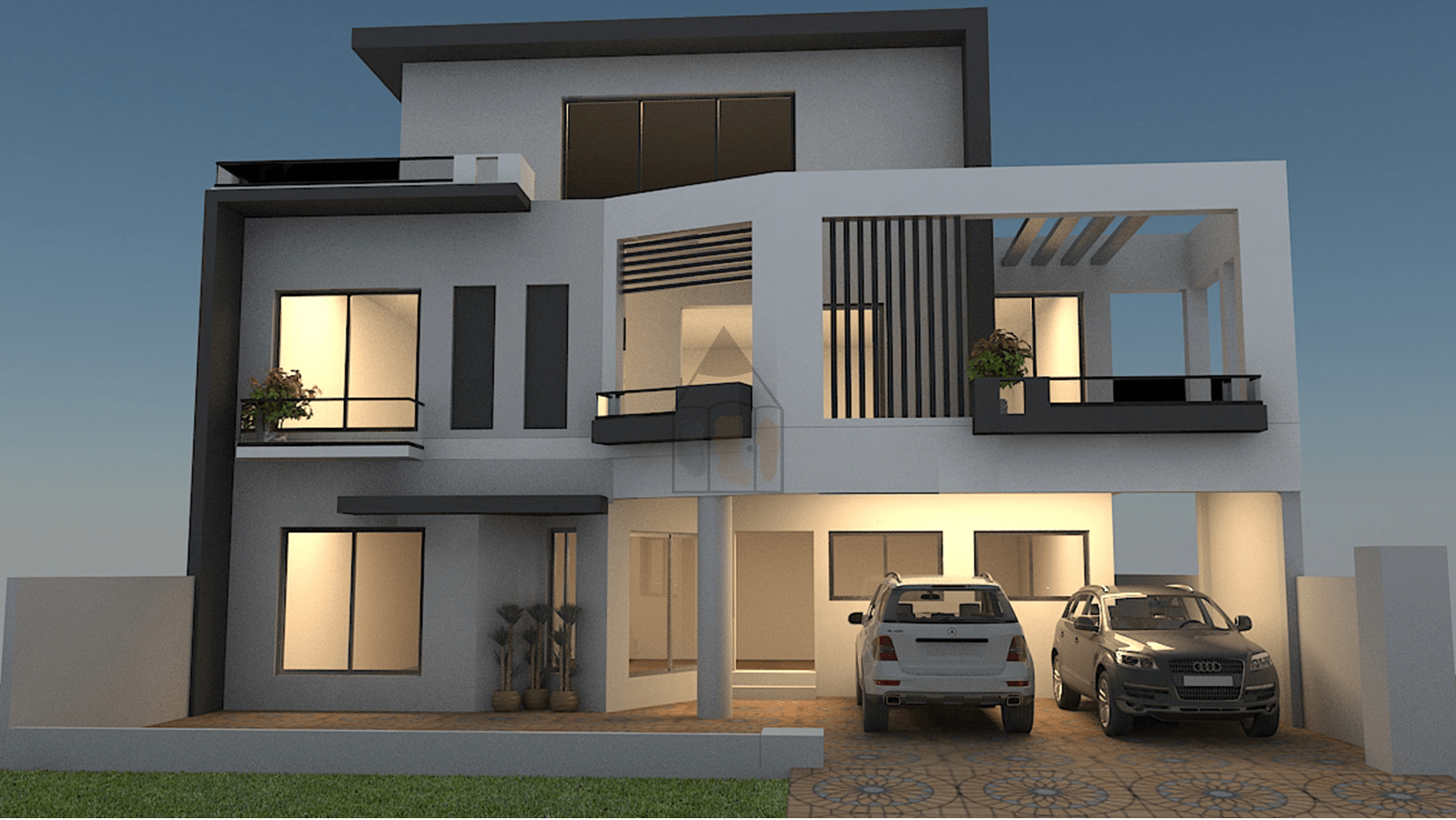 12 marla house plan. 12 Marla house has complete layout plan with front elevation is a double storey house having 5 bedrooms with 5 attached bathrooms, where 2 bedrooms are…