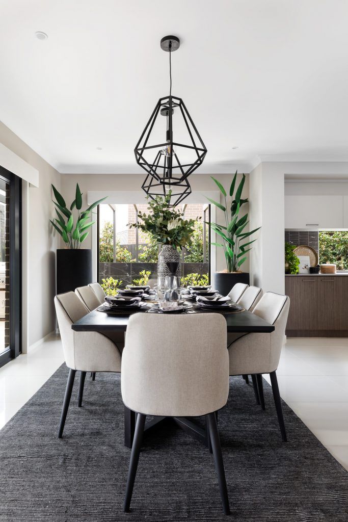 Wanderlust – where bohemian global adventure meets elegant, modern styling. Black pendant lights in dining room, boho luxe dining room, stylish dining room