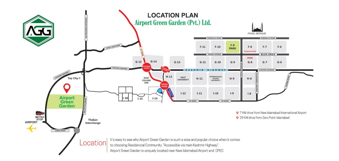 Location Map of Airport Green Garden