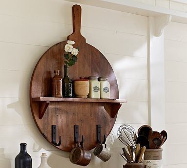 Kitchen Board Shelf with Hooks