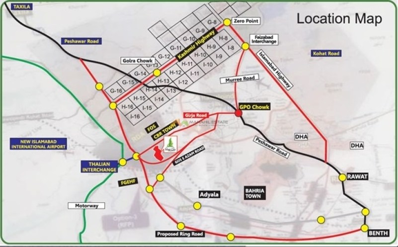 Local Map of Silver City Islamabad