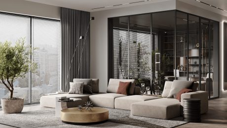 Energised-Modern-Interior-With-Glass-Wall-Home-Office Energised-Modern-Interior-With-Glass-Wall-Home-Office