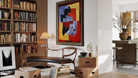 A-Book-Lovers-Home-With-Mid-Century-Modern-Flair