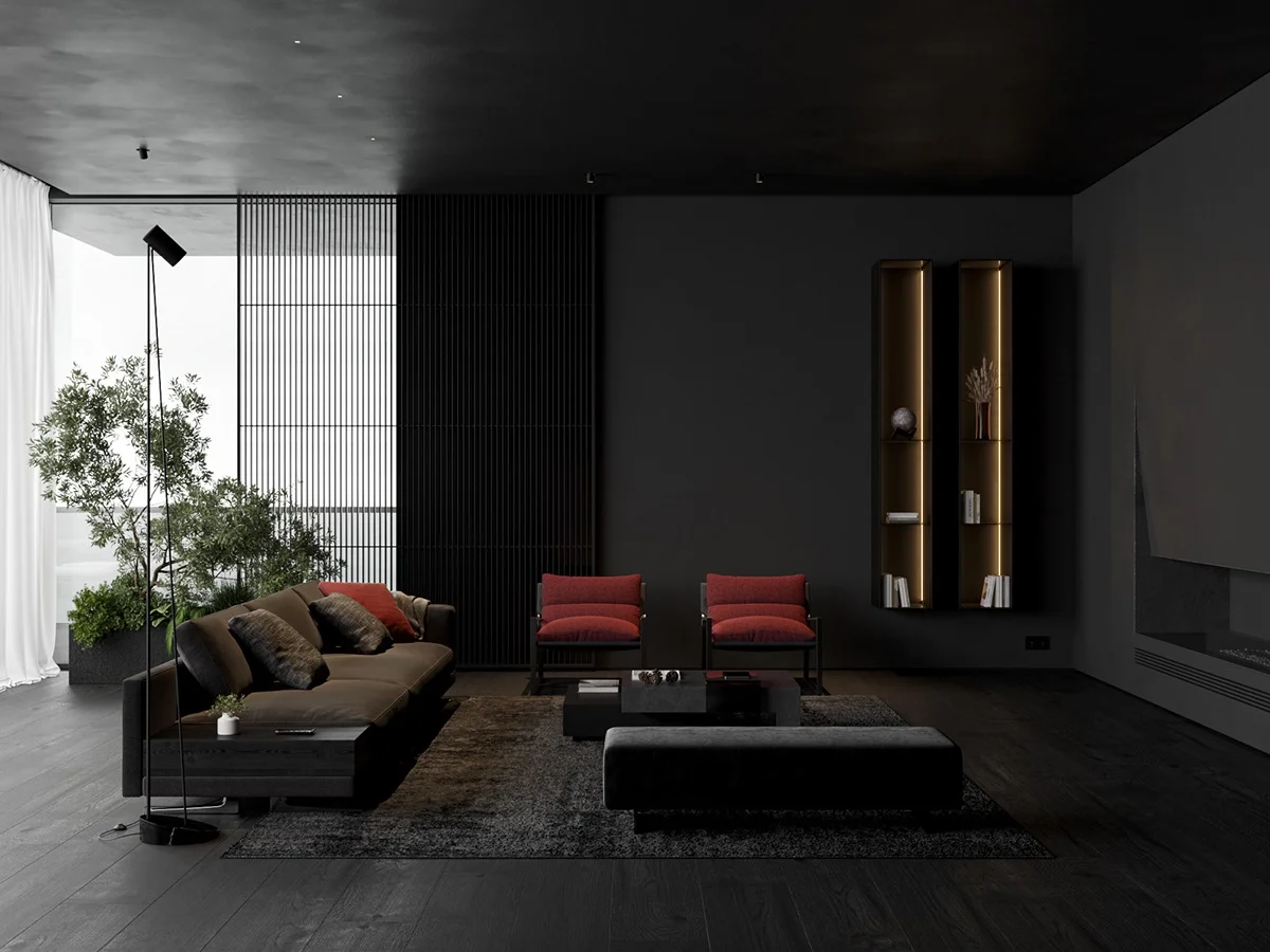 Dark-and-Mysterious-Interior-With-Red-Accents Dark-and-Mysterious-Interior-With-Red-Accents