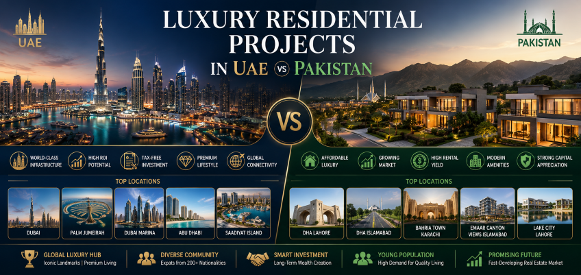 Luxury Residential Projects in UAE vs Pakistan