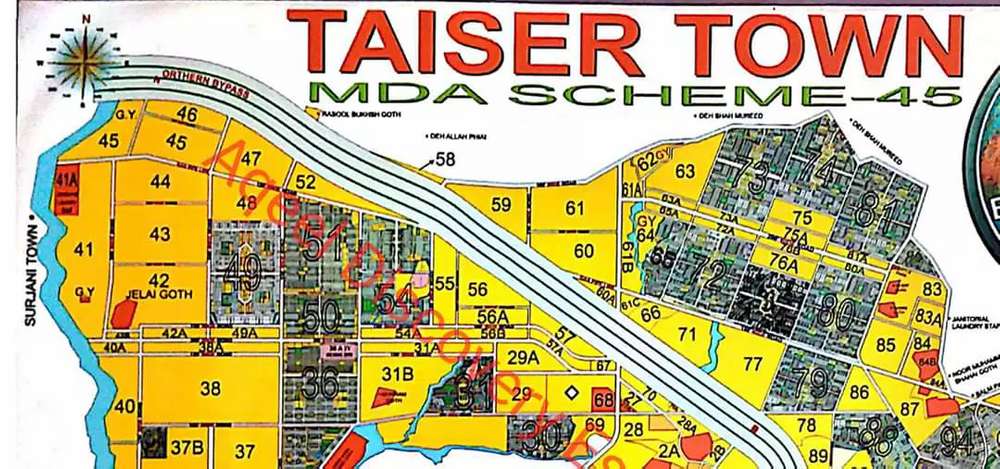Taiser Town Karachi Map Taiser Town Sector 80/2 Karachi - Gulshan-E-Maymar - Id-21043