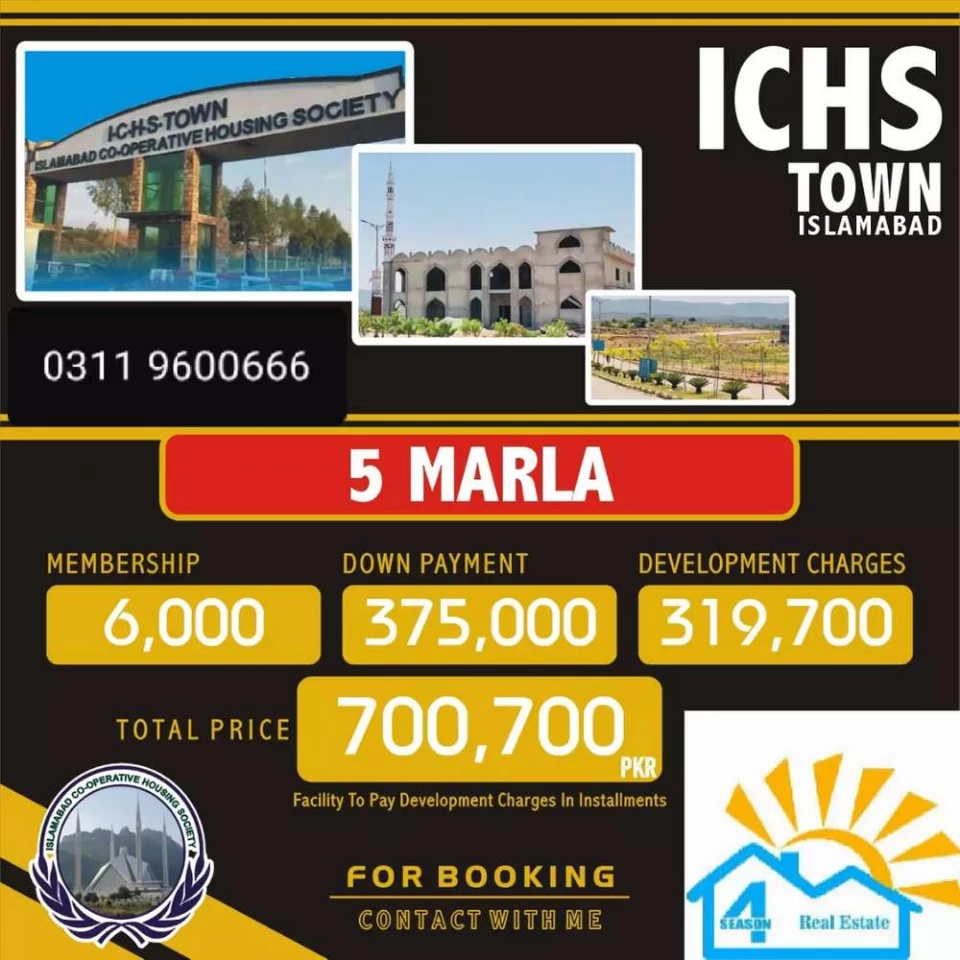 5 Marla Plot ichs town Islamabad-Islamabad coprative Housing socity
